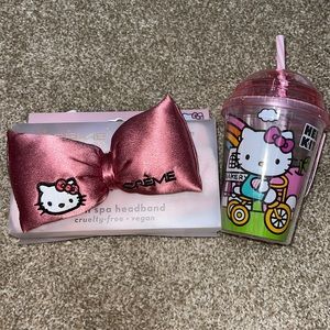 Hello kitty tumbler and spa headband